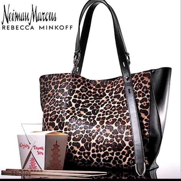 Rebecca Minkoff Handbags - NWT Rare Rebecca Minkoff Calf Fur & Black Italian Leather Large Tote
